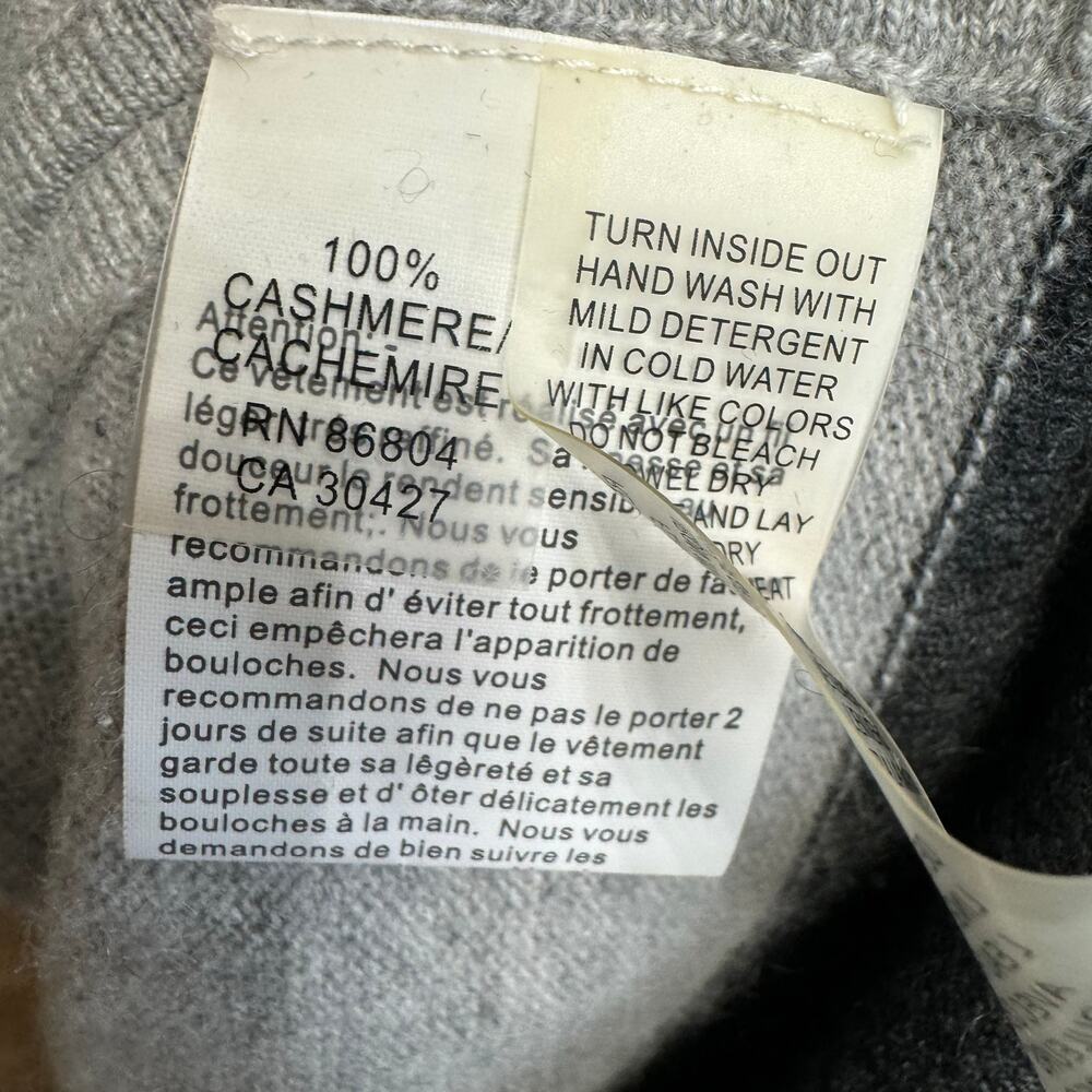 Magaschoni Cashmere Tunic Poncho Sweater Grey Relaxed Fit Minimalist O/S - Picture 7 of 7